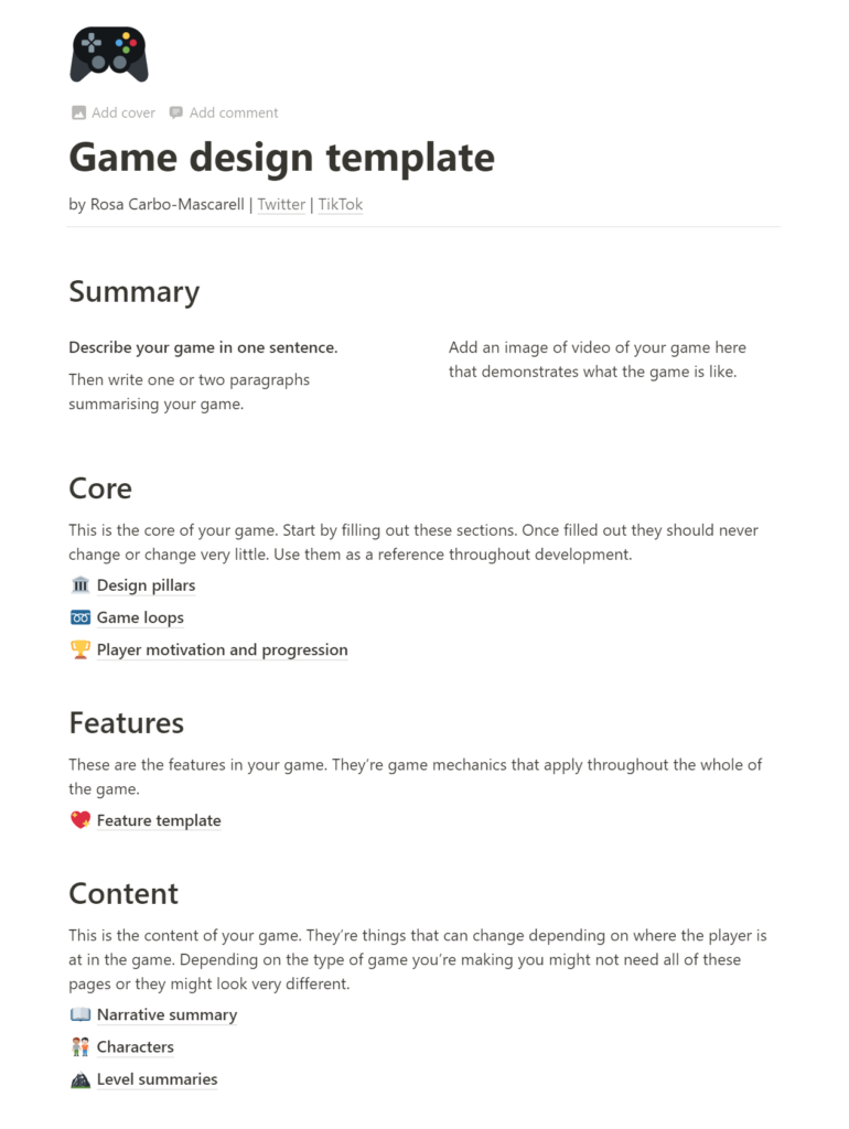 How to Make a Functional Game Design Document (Examples and Templates
