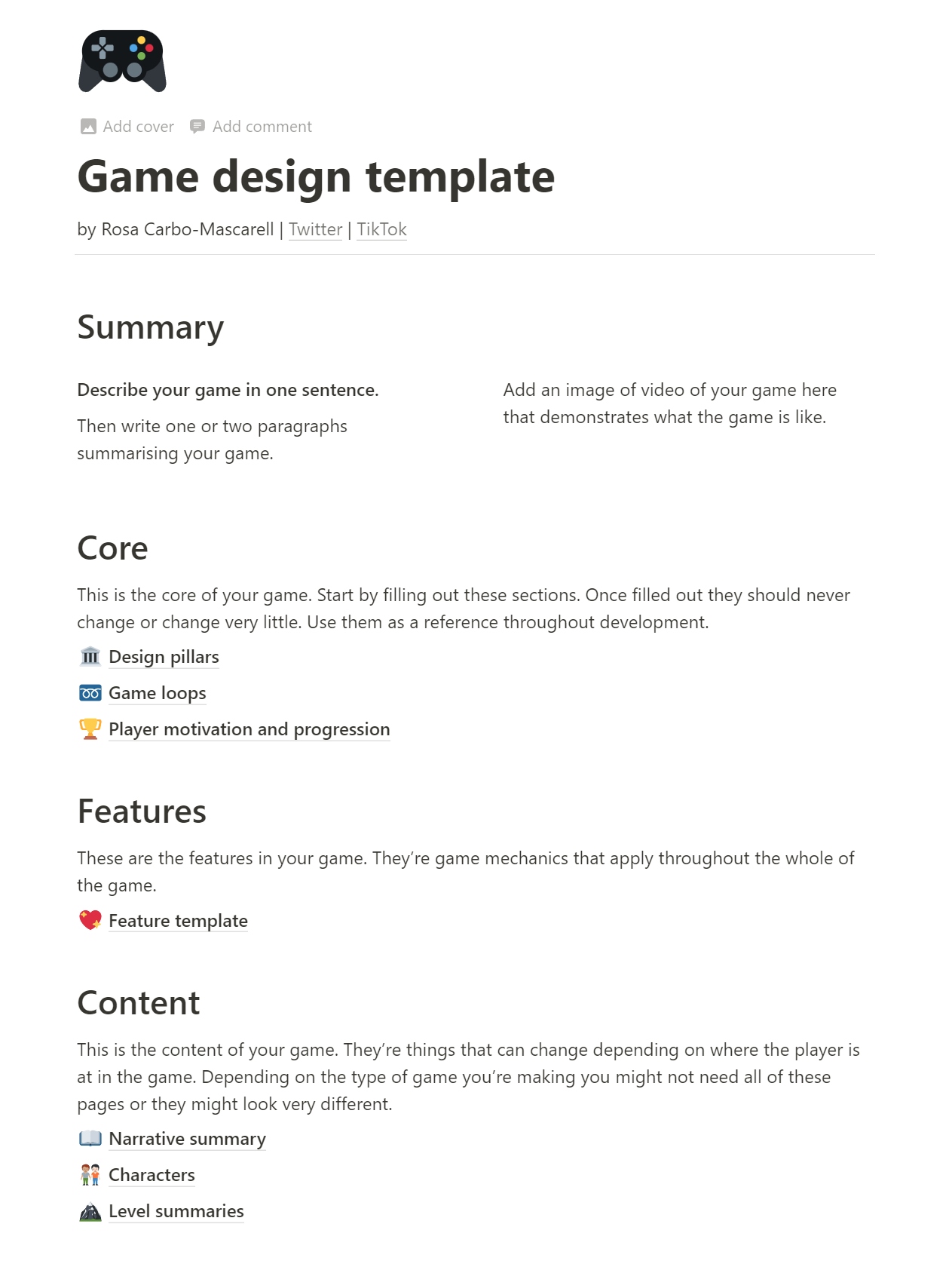 How to Make a Functional Game Design Document (Examples and Templates ...