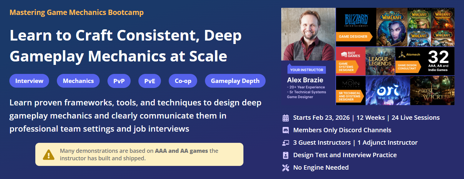 Mastering Game Mechanics Bootcamp by Alex Brazie