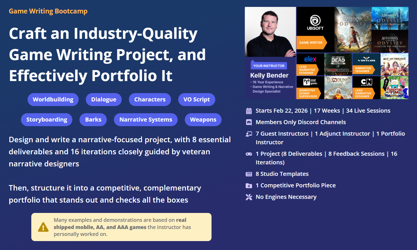 Game Writing Bootcamp by Kelly Bender