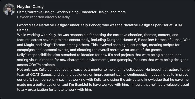 kelly bender ln testimonial hayden carey