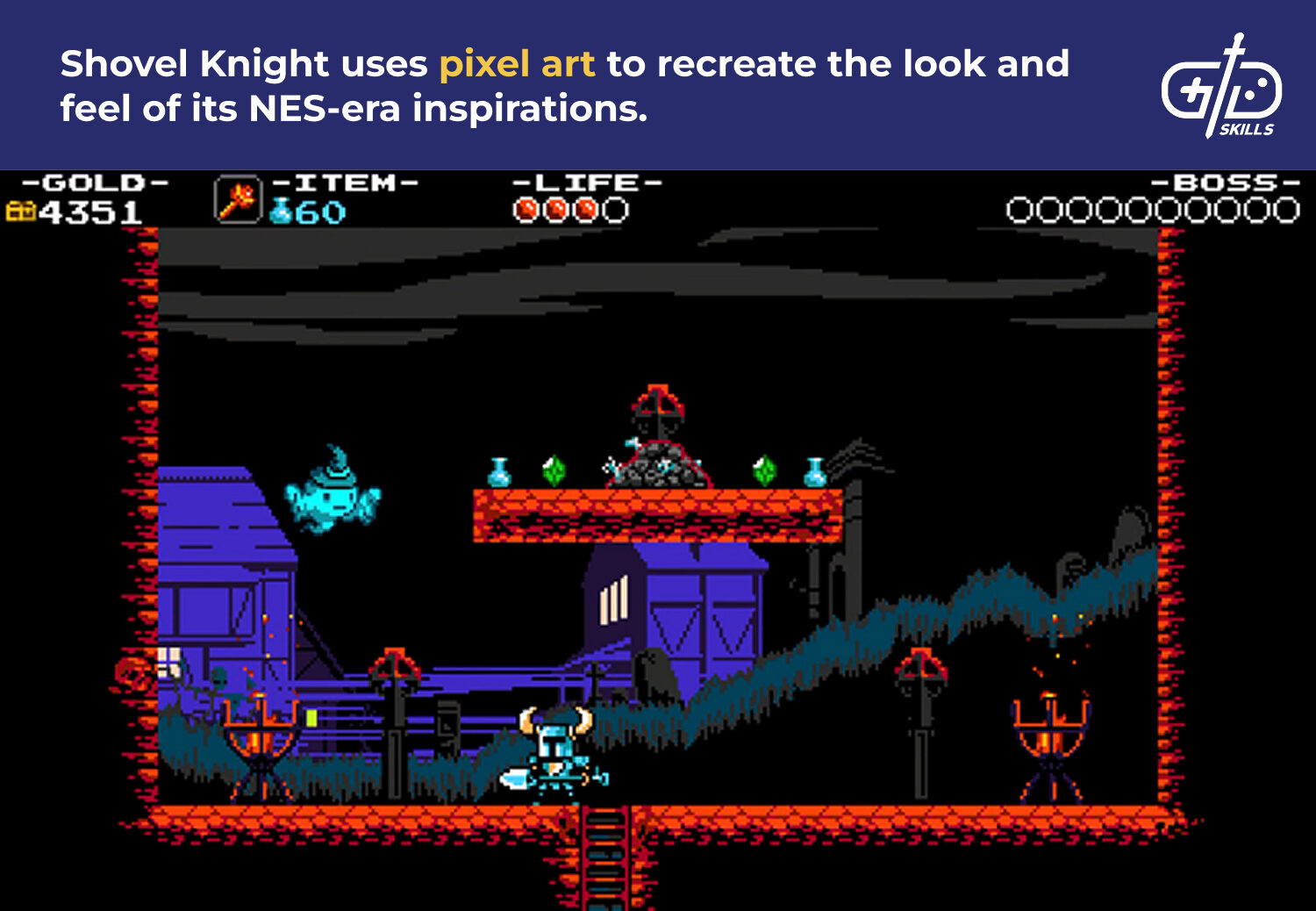 Pixel art in Shovel Knight