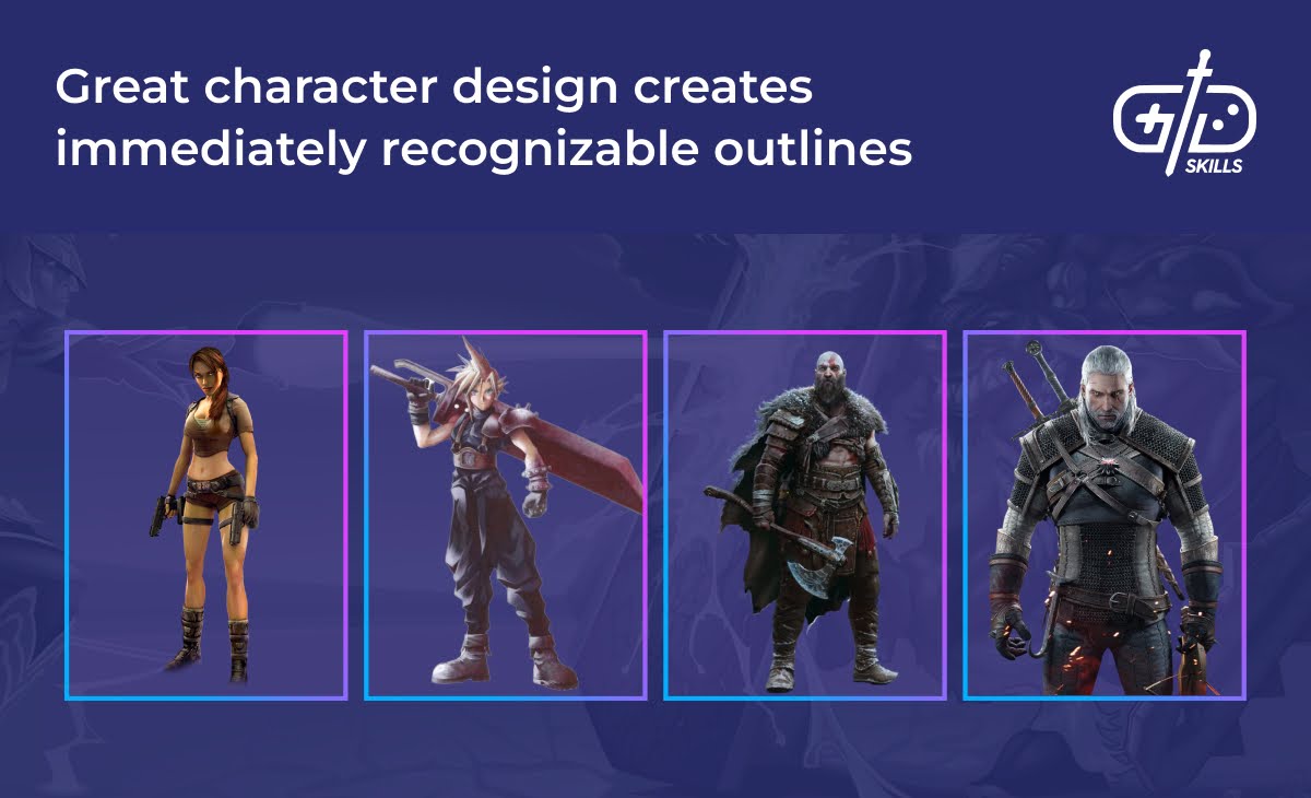 Great character design means recognizable outlines