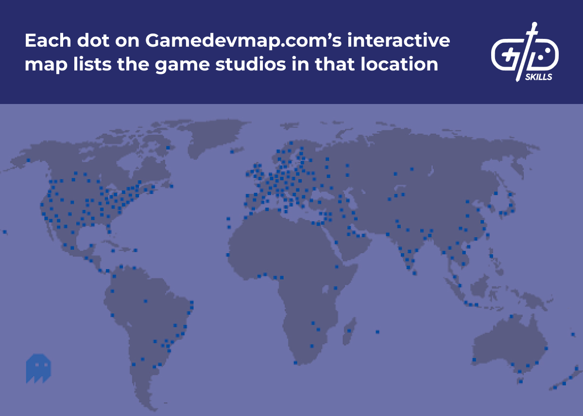 Worldwide map of game development studios