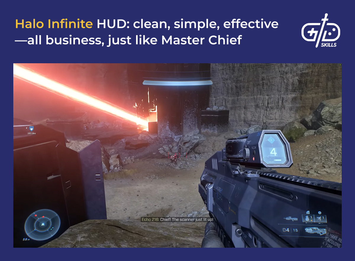 Halo Infinite has a clean, high-tech HUD
