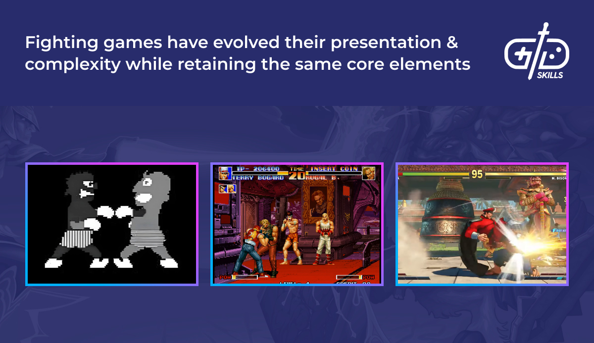 Fighting games updated their presentation and complexity but kept the core gameplay elements