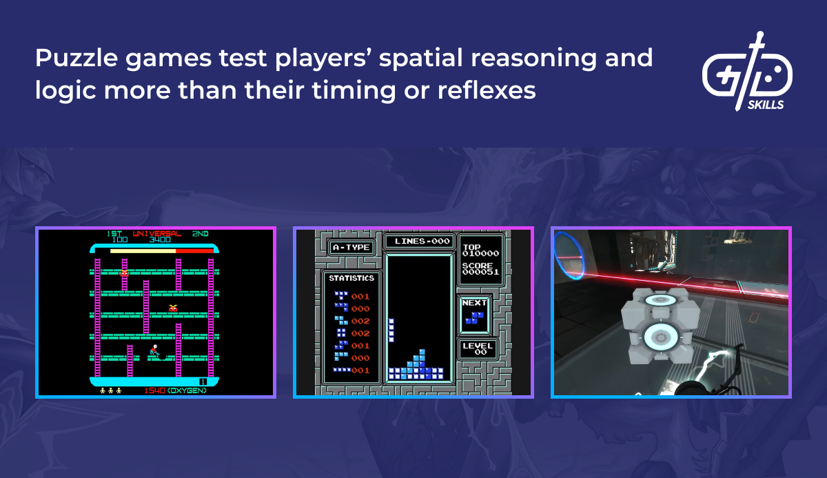 Puzzle games test spatial reasoning and logic