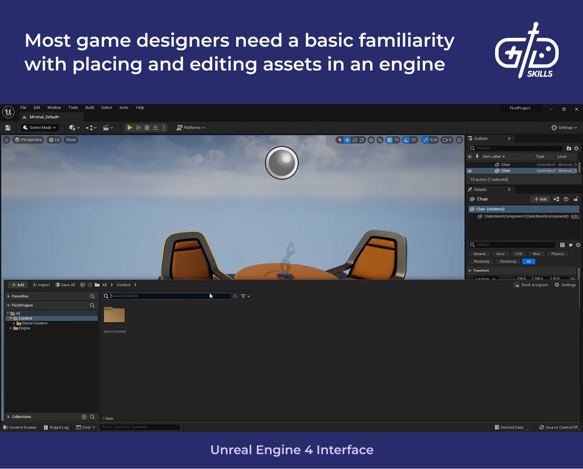 Most designers need basic game engine familiarity