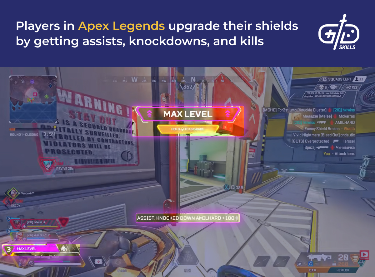 Apex Legends lets players upgrade their shields