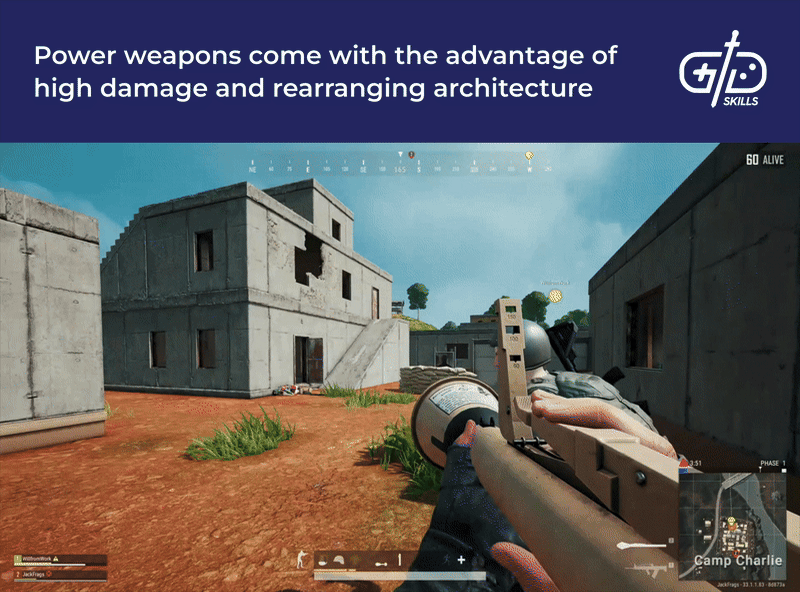 Power weapons are strong enough to destroy walls