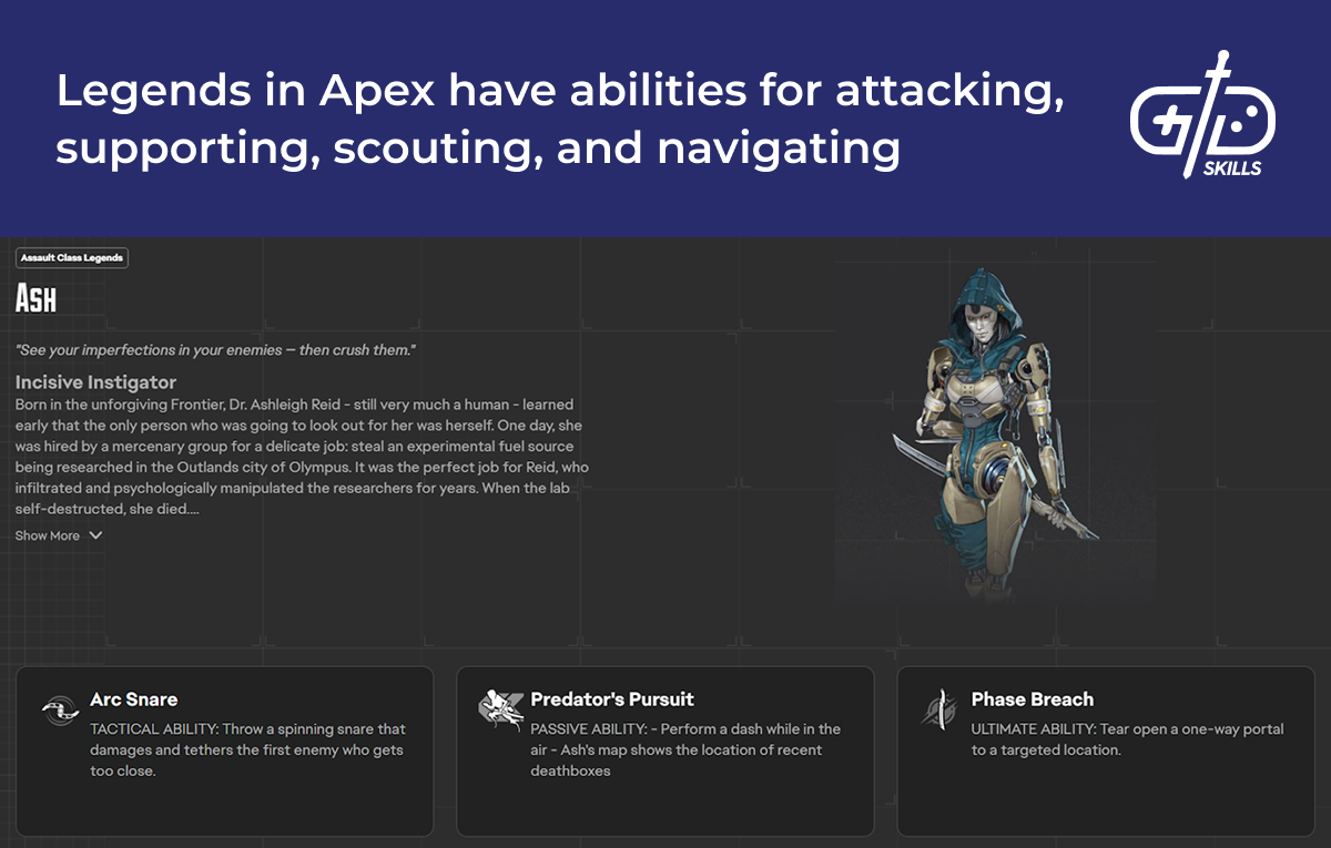 Legends in Apex Legends have attack, support, scouting, and navigation abilities