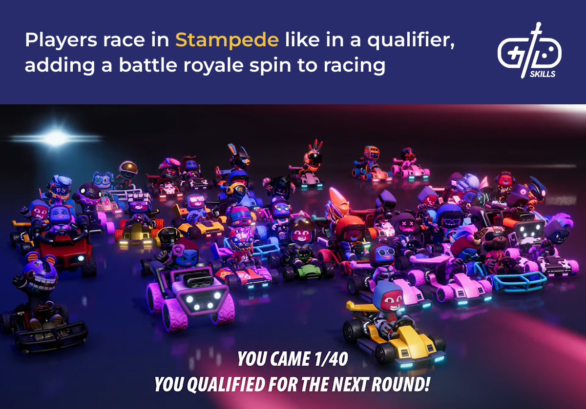 Stampede: Racing Royale is a race with battle royale elements