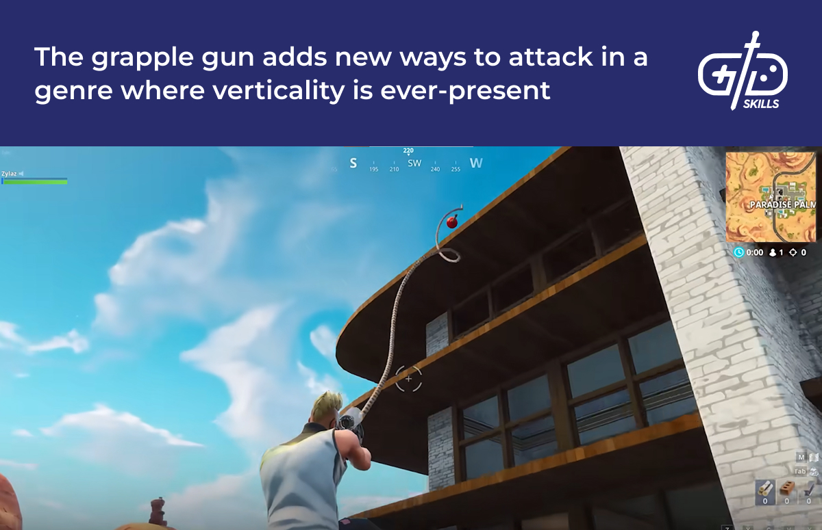 The grapple gun adds new approach options