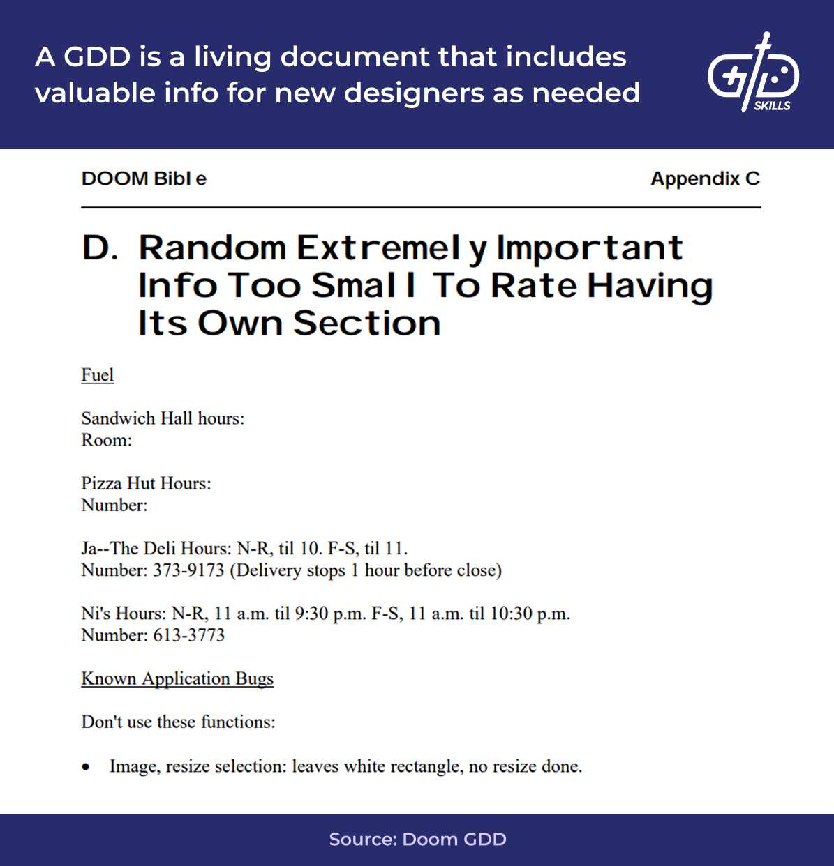 A GDD is a living document