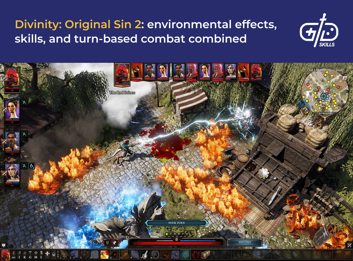 Divinity: Original Sin 2 combines environmental effects, skills, and turn-based combat