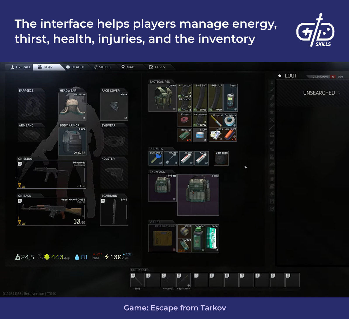Escape from Tarkov's inventory UI