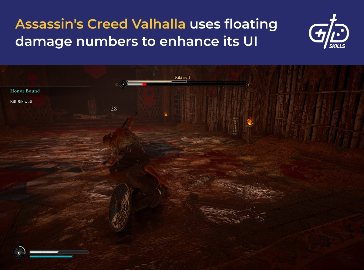 Floating damage values in Assassin's Creed Valhalla