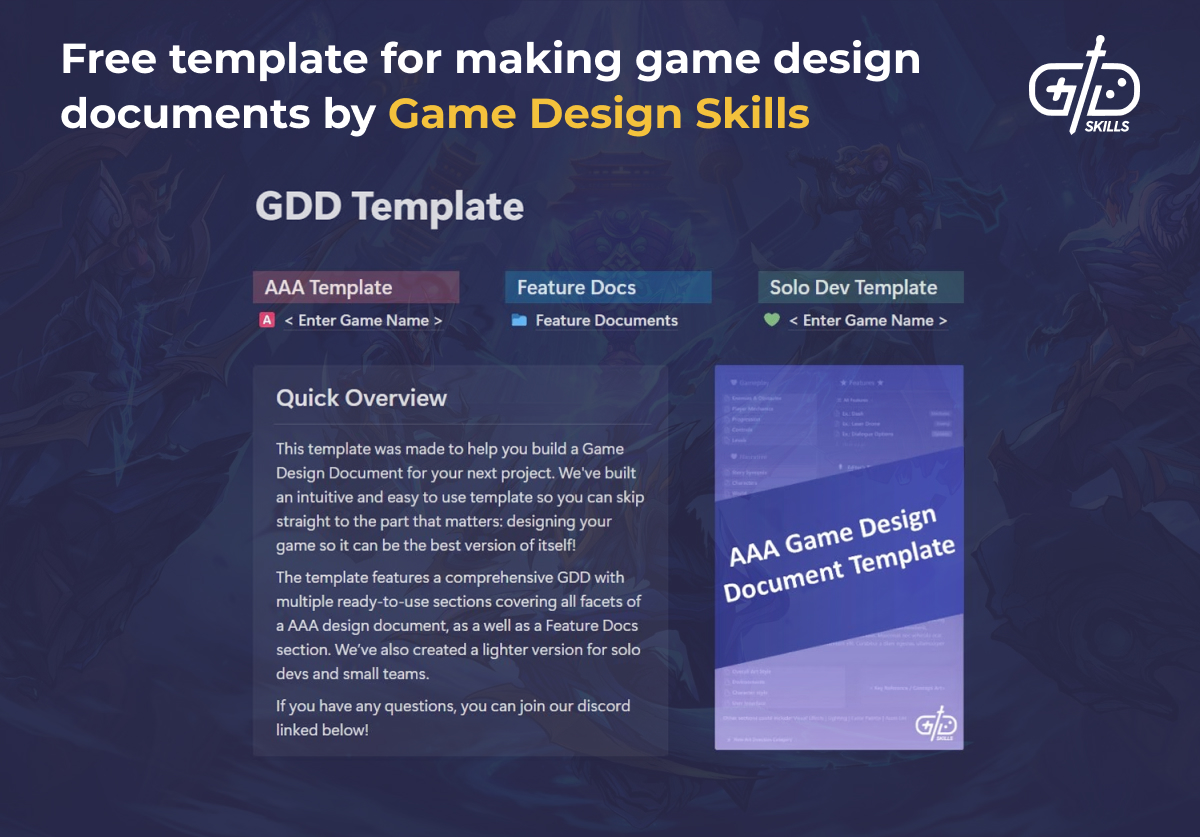 Game Design Skills GDD template