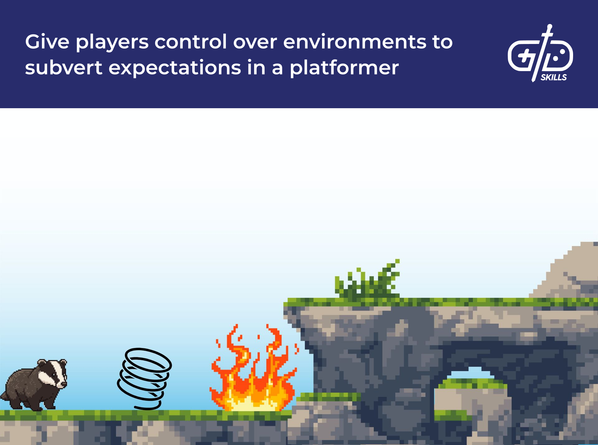 Give players control over environments to subvert expectations in a platformer