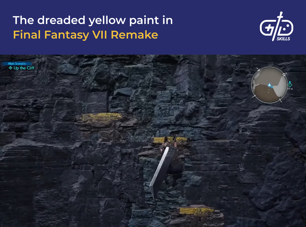 Hand-holding yellow paint in Final Fantasy VII Remake