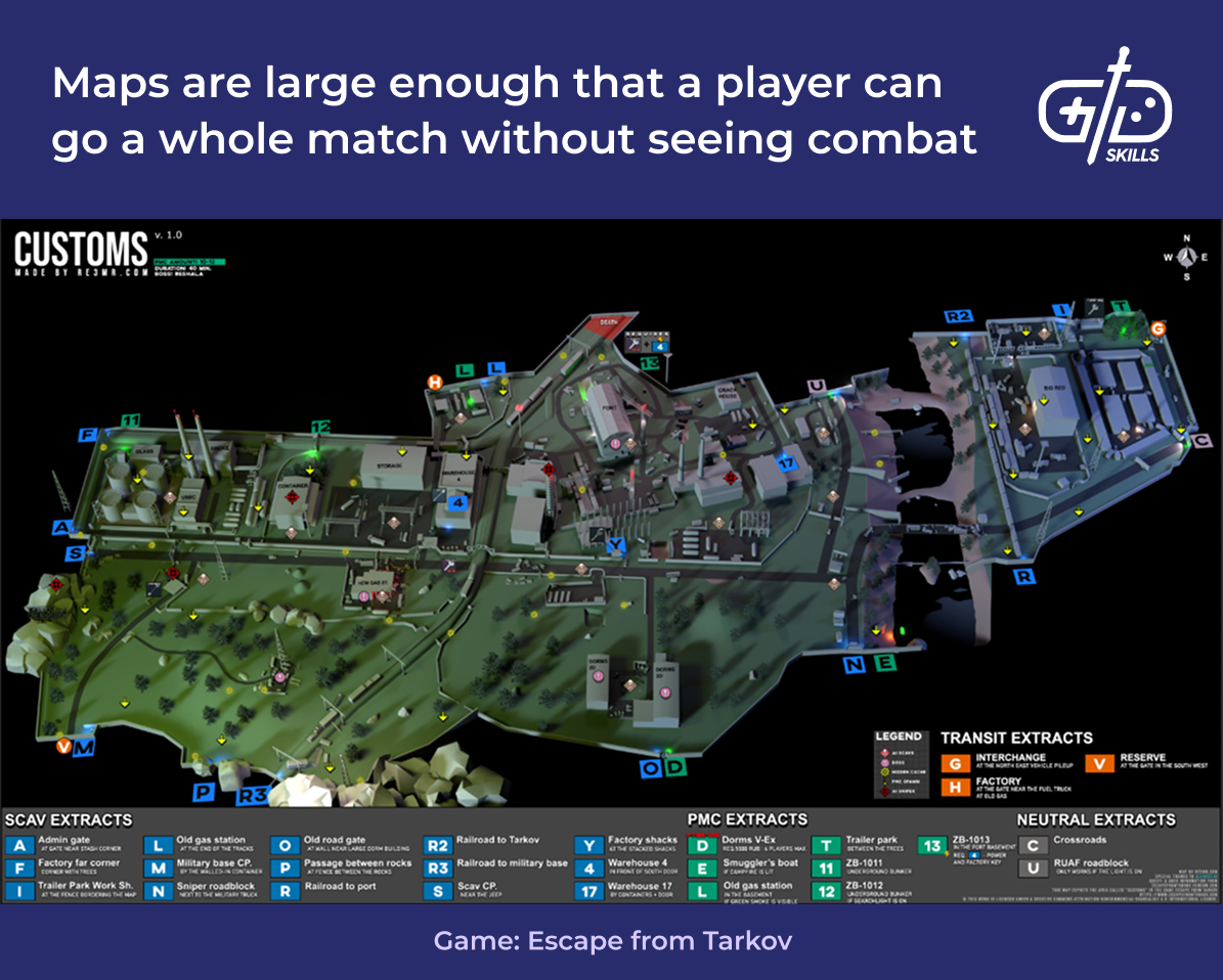 Large maps in Escape from Tarkov make stealth viable