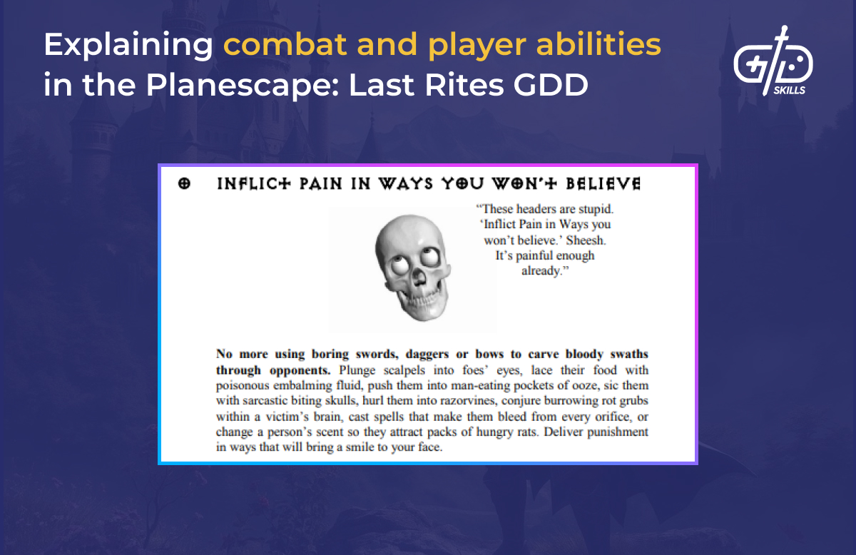 Planescape: Last Rites GDD combat and player abilities