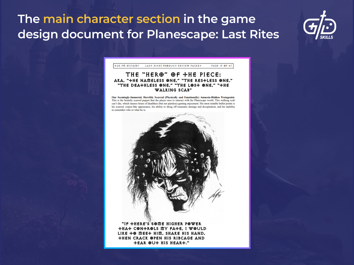 Planescape: Last Rites GDD main character section