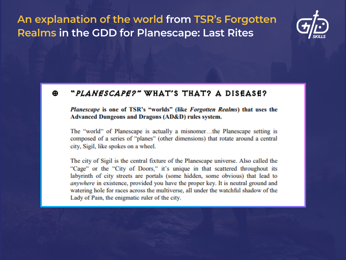 Planescape Last Rites GDD world explanation