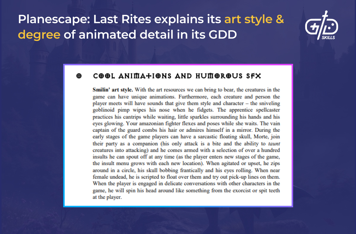 Planescape: Last Rites art style and animation