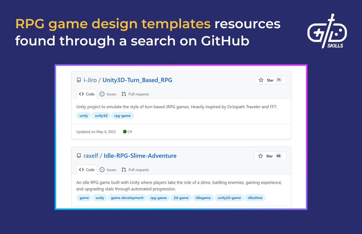 RPG game design templates on GitHub