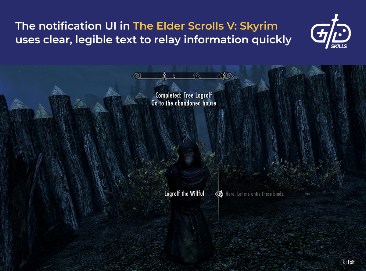 Skyrim notification UI