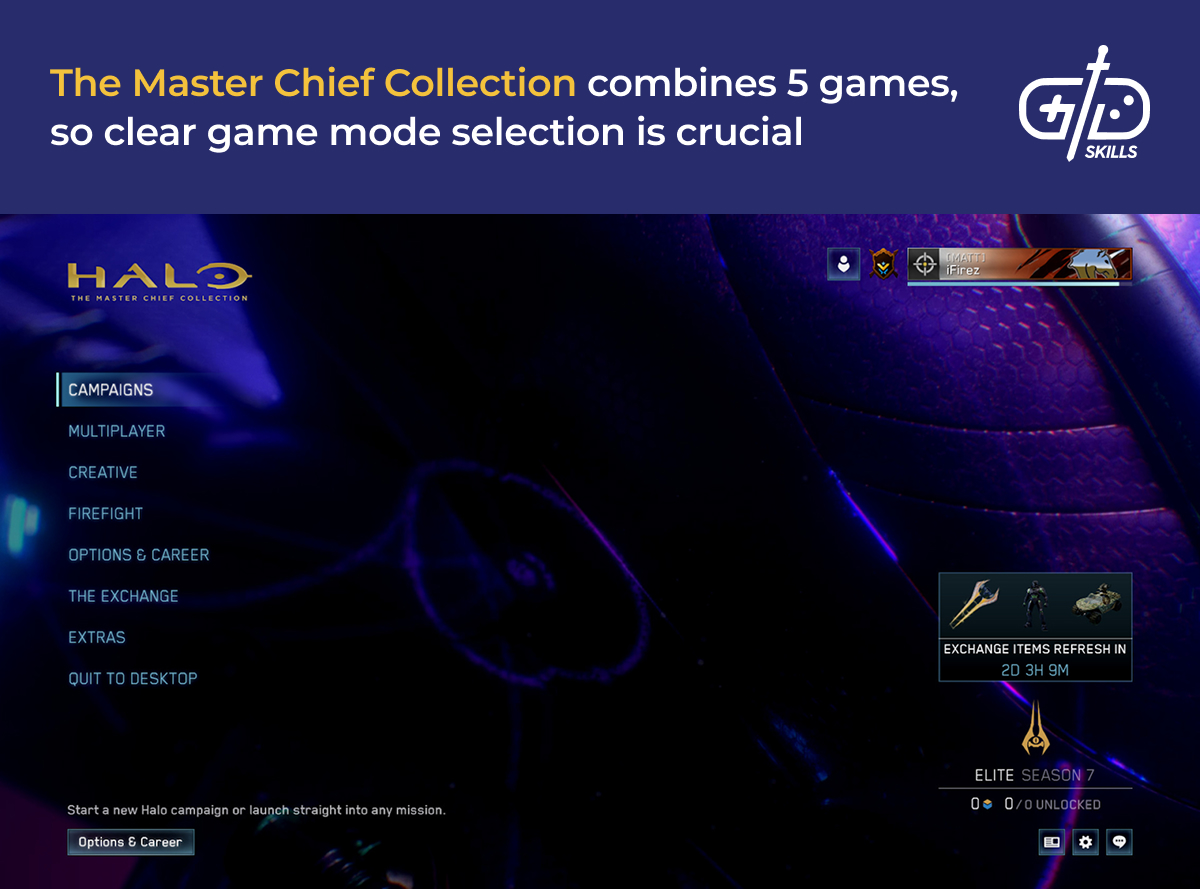 The Master Chief Collection UI