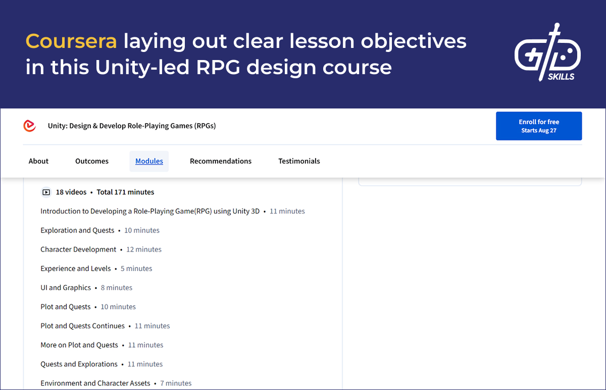 Unity-led RPG design course on Coursera