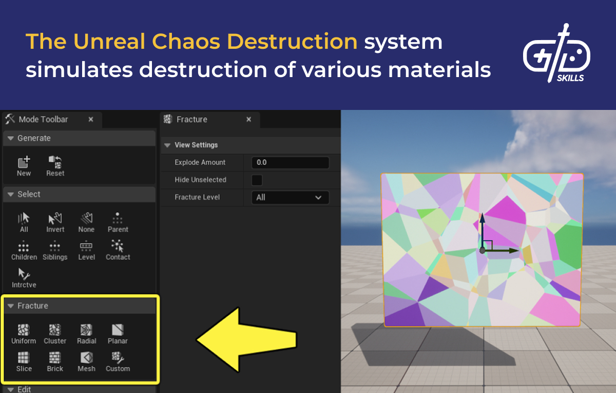 Unreal Chaos Destruction system simulates destruction of materials