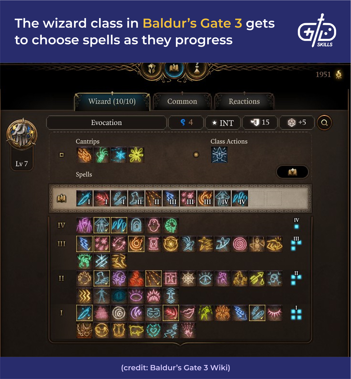 Wizards in Baldur's Gate 3 choose spells as they progress