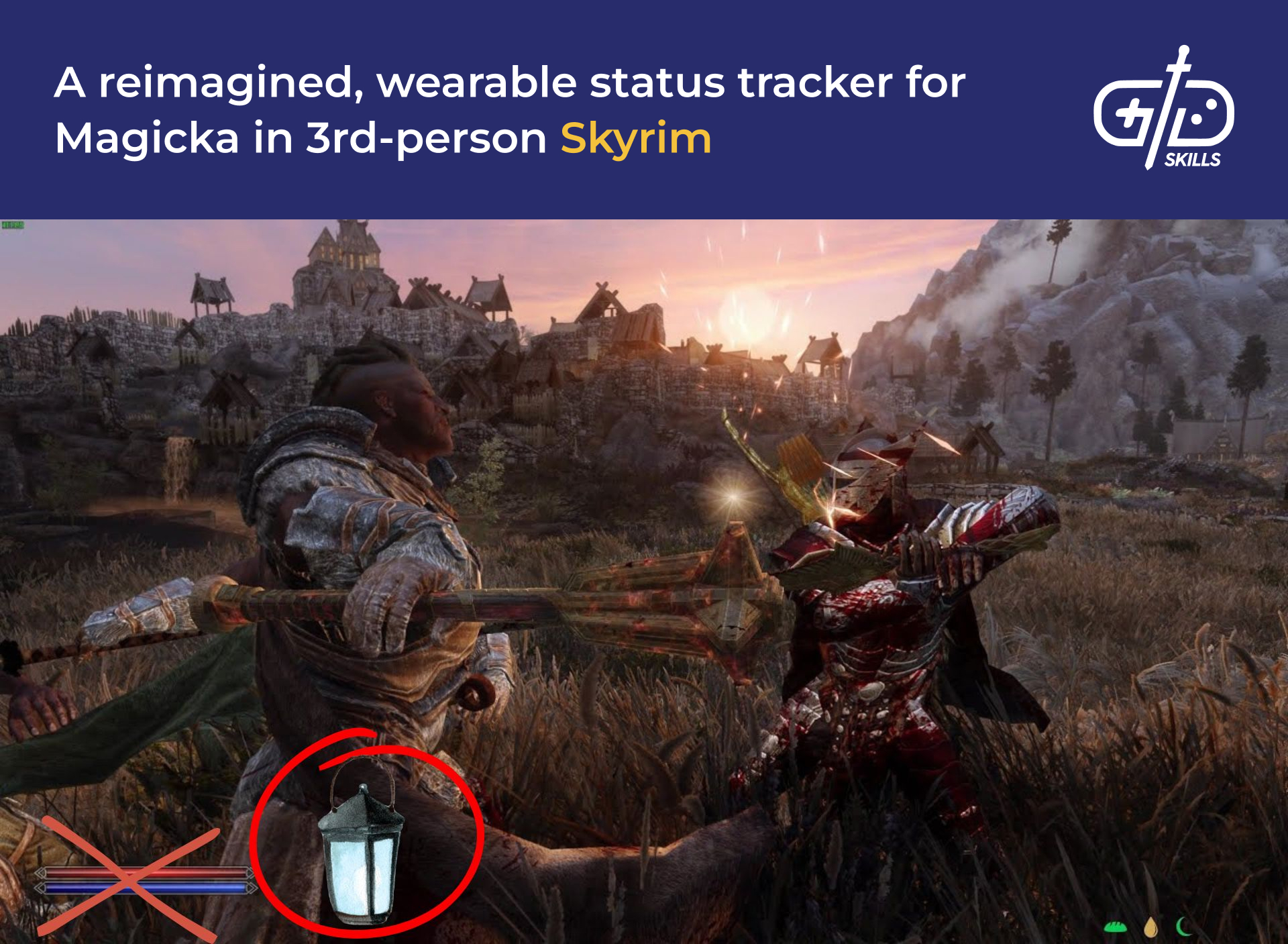 Reimagined wearable Magicka status lantern in Skyrim
