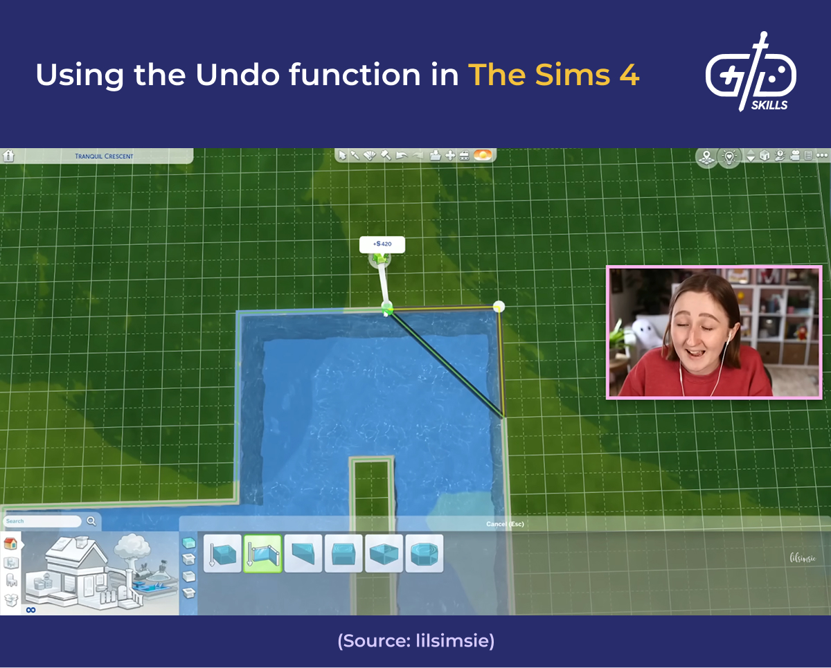 The Undo function in The Sims 4