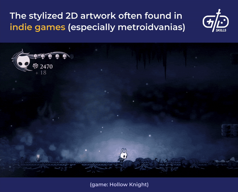 Hollow Knight's stylized 2D artwork