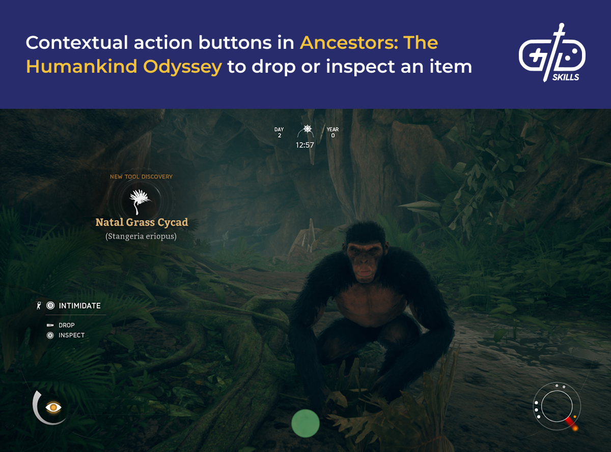 Ancestors: The Humankind Odyssey has contextual action buttons