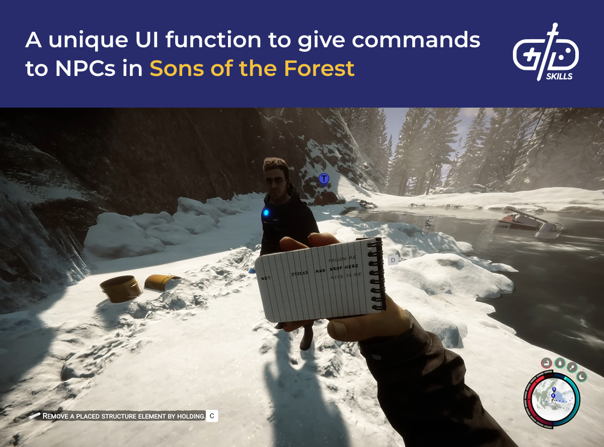 Sons of the Forest's unique UI for NPC commands