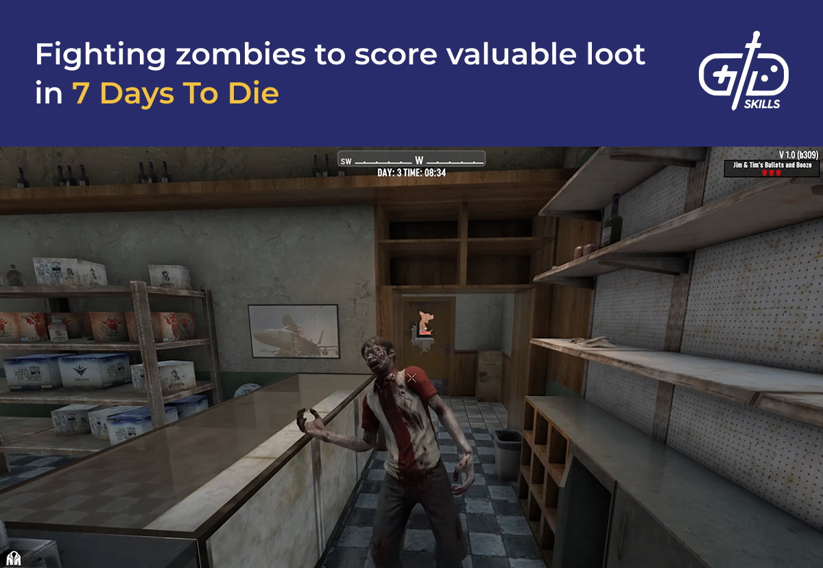 Fighting zombies for loot in 7 Days to Die