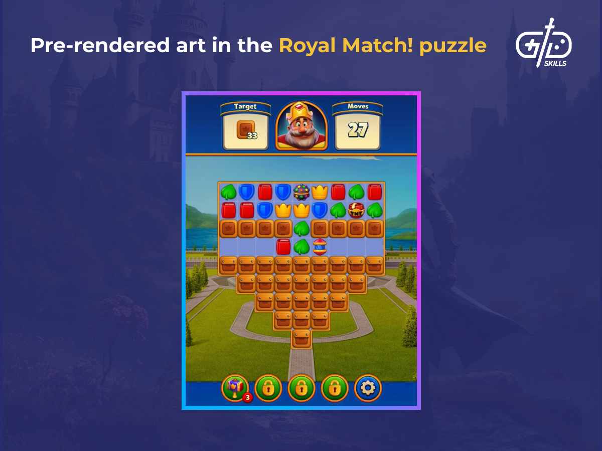 Pre-rendered art in Royal Match!