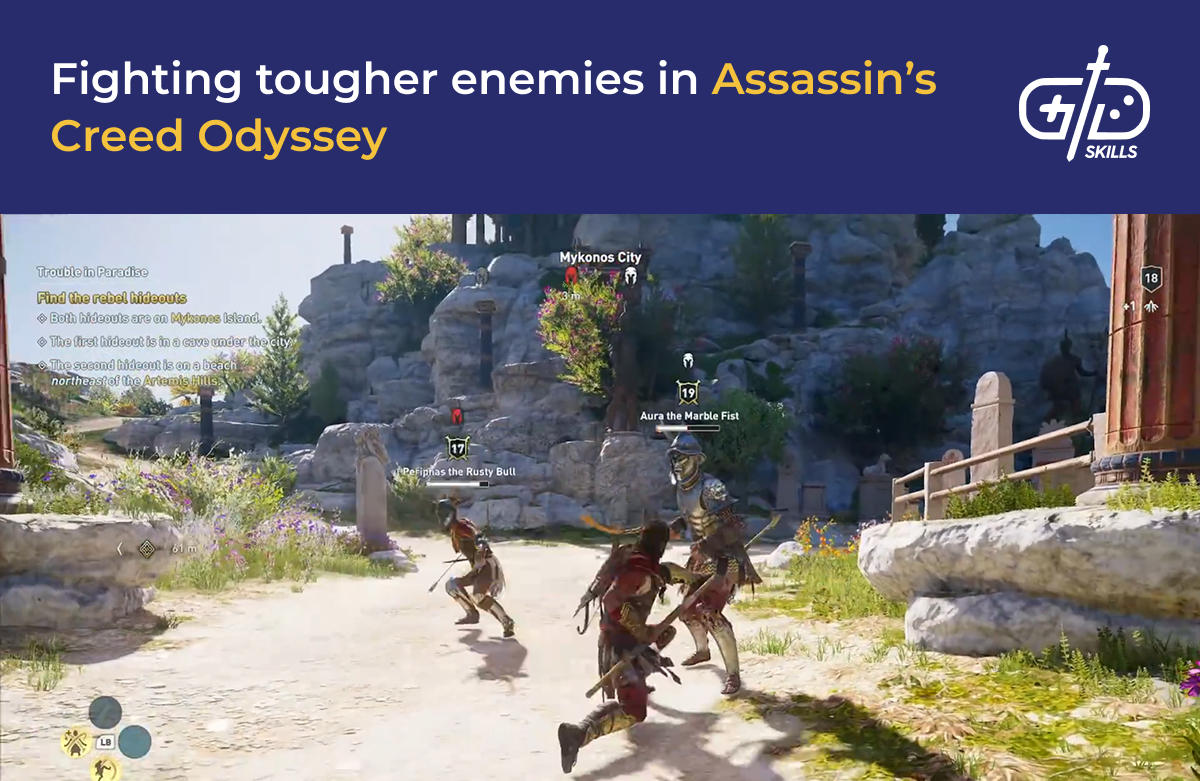Fighting tougher enemeis in Assassin's Creed Odyssey