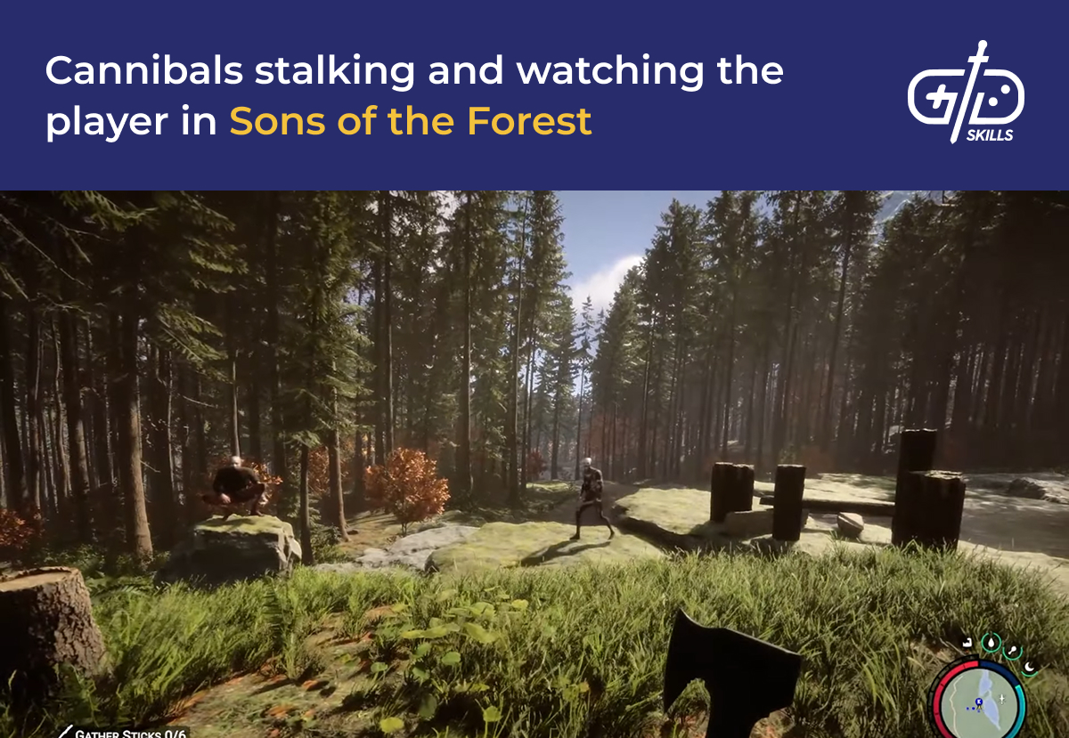 Cannibals stalking the player in Sons of the Forest