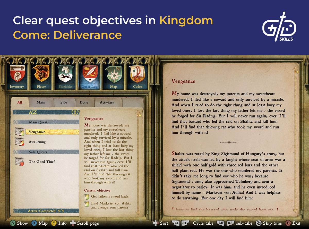 Kingdom Come: Deliverance quest objectives