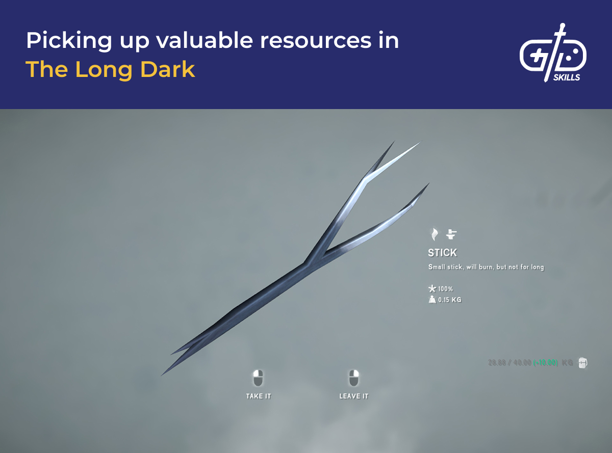 Picking up valuable resources in The Long Dark