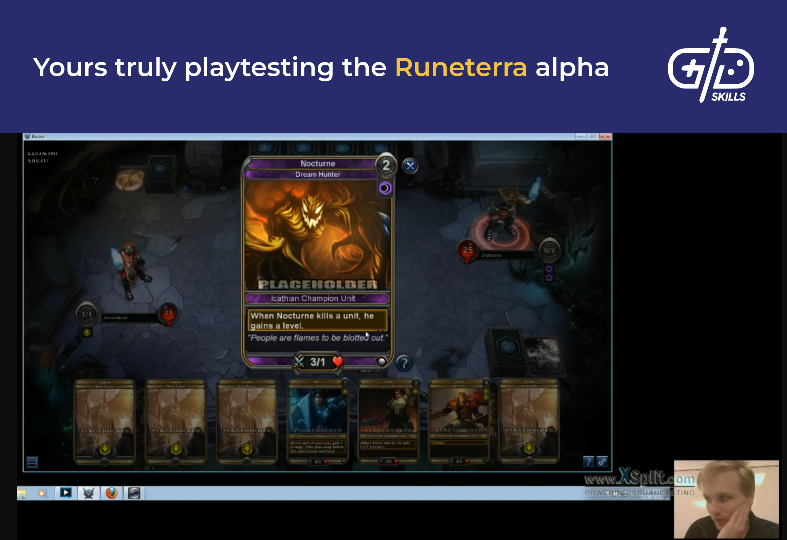Alex Brazie playtesting the Runeterra alpha