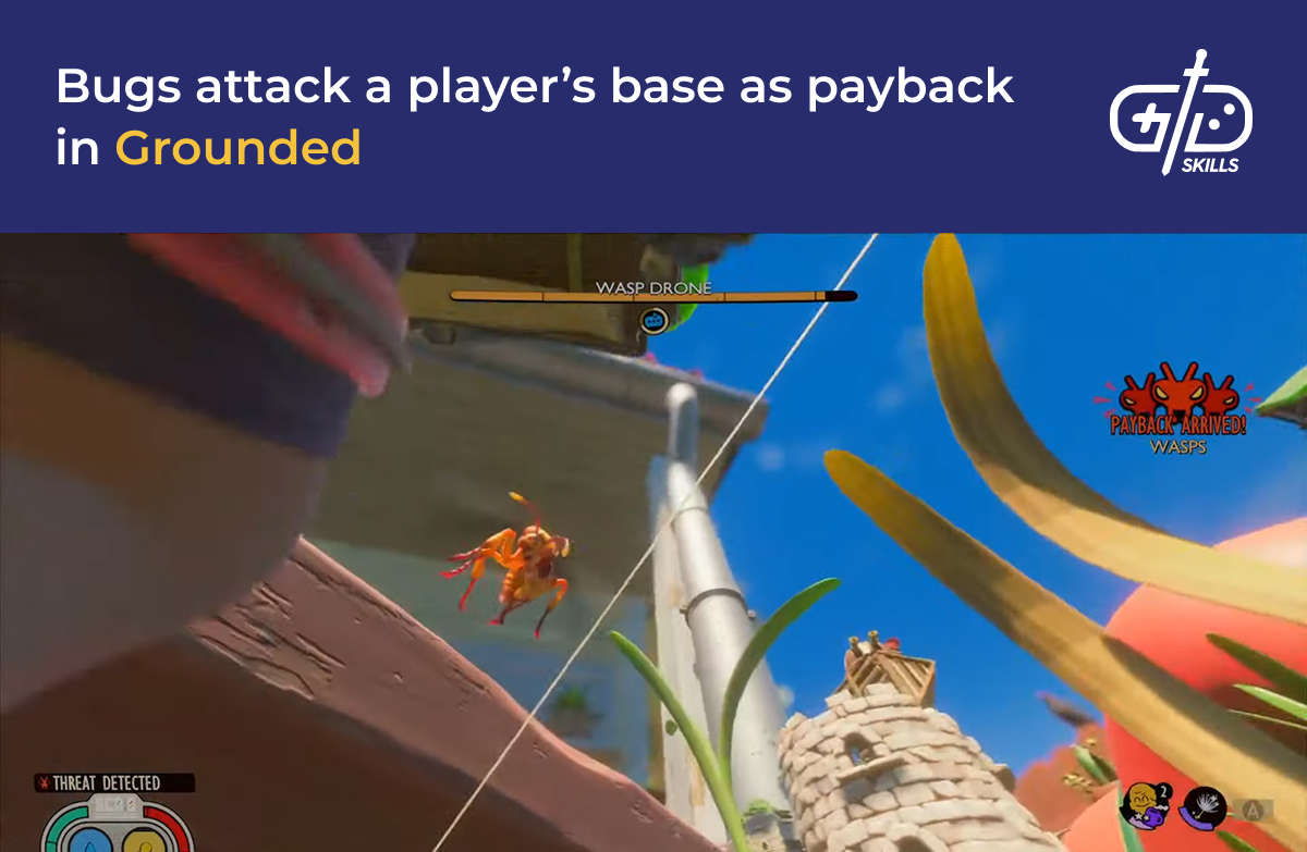 Bugs attack a player's base in Grounded