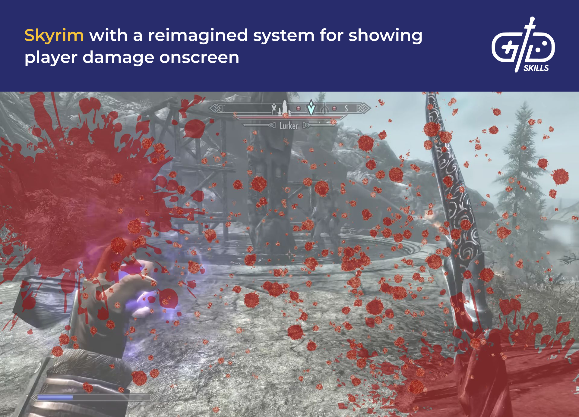 Reimainged system for showing player damage in Skyrim