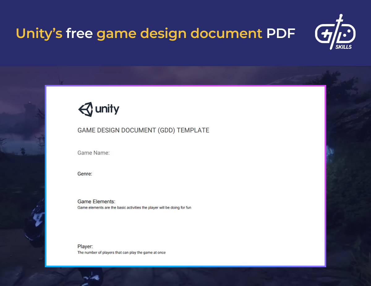 Unity's free game design document PDF